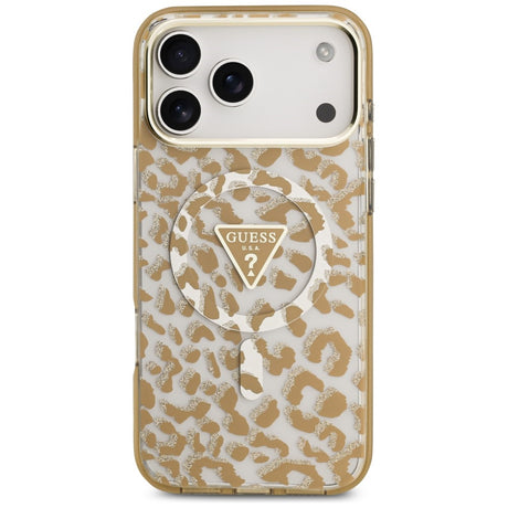Guess iPhone 17 Pro Max/iPhone 18 Pro Max Deksel Leopard Glitter Brun