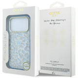 Guess iPhone 17 Pro/iPhone 18 Pro Deksel Leopard Glitter Blå