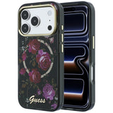 Guess iPhone 17 Pro/iPhone 18 Pro Deksel Glitter Blossom Roses Svart
