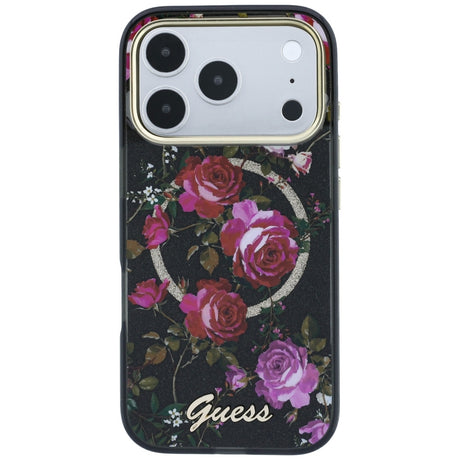 Guess iPhone 17 Pro/iPhone 18 Pro Deksel Glitter Blossom Roses Svart