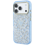 Guess Deksel til iPhone 17 Pro Max/iPhone 18 Pro Max Leopard Glitter Blå