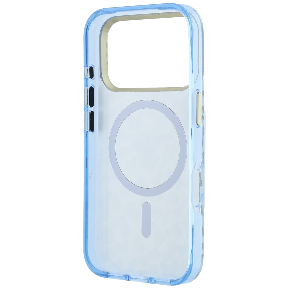 Guess Deksel til iPhone 17 Pro Max/iPhone 18 Pro Max Leopard Glitter Blå