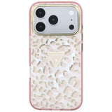 Guess iPhone 17 Pro/iPhone 18 Pro Deksel Leopard Glitter Rosa