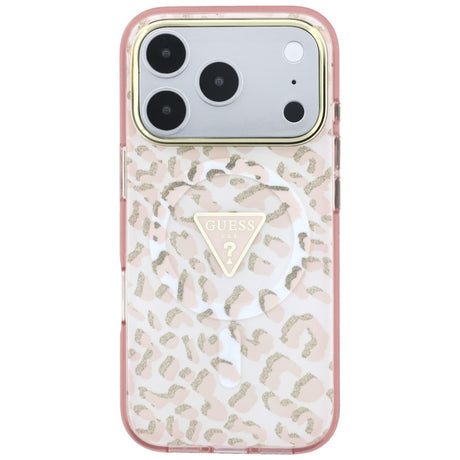 Guess iPhone 17 Pro Max/iPhone 18 Pro Max Deksel Leopard Glitter Rosa