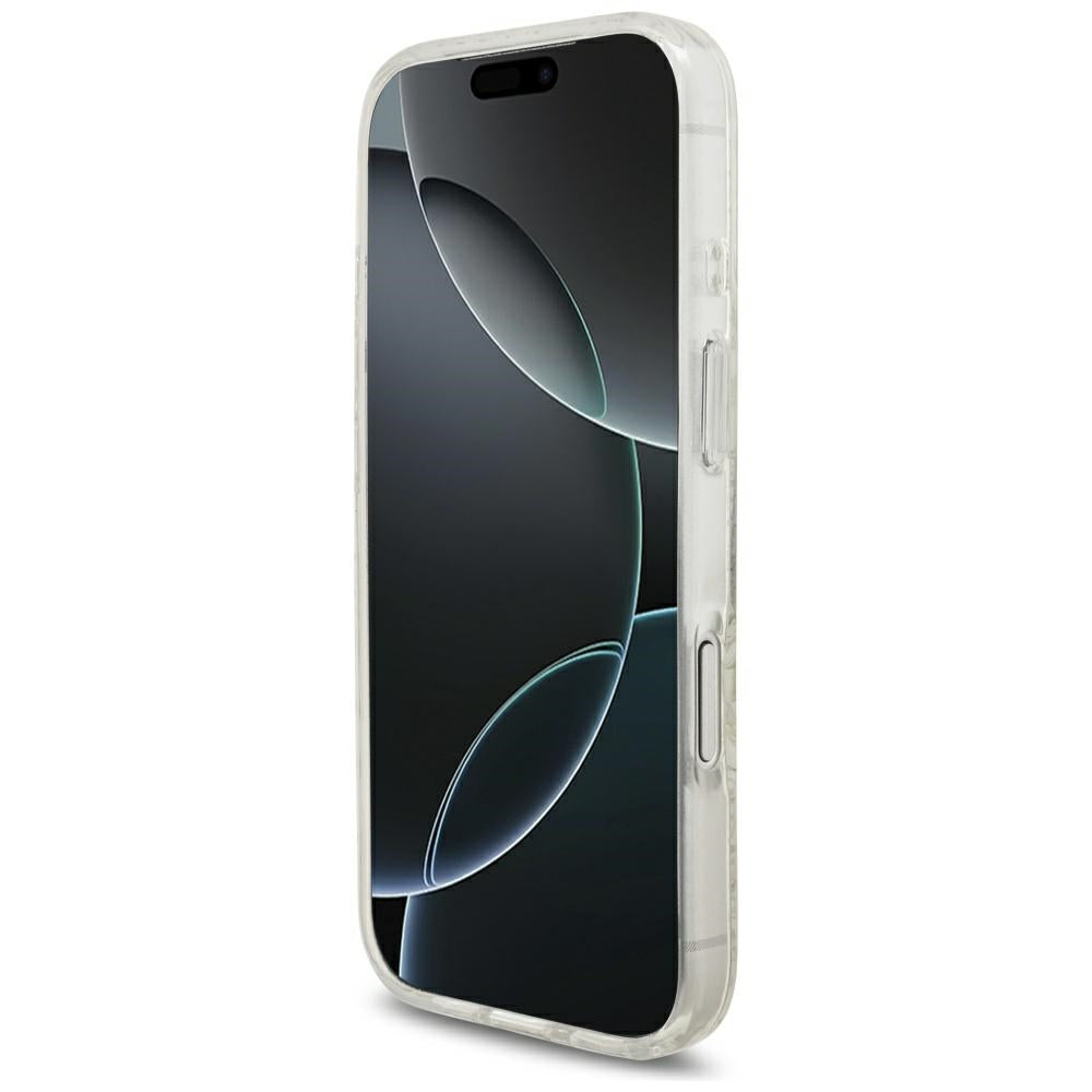Guess iPhone 17 Pro/iPhone 18 Pro Deksel galvaniserte blomster perlesnor Hvit