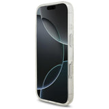 Guess iPhone 17 Pro/iPhone 18 Pro Deksel galvaniserte blomster perlesnor Hvit