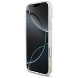 Guess-deksel til iPhone 17 Pro Max/iPhone 18 Pro Max med galvaniserte blomster, perlerem og Hvit