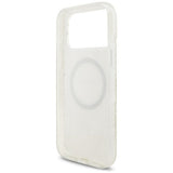 Guess-deksel til iPhone 17 Pro Max/iPhone 18 Pro Max med galvaniserte blomster, perlerem og Hvit