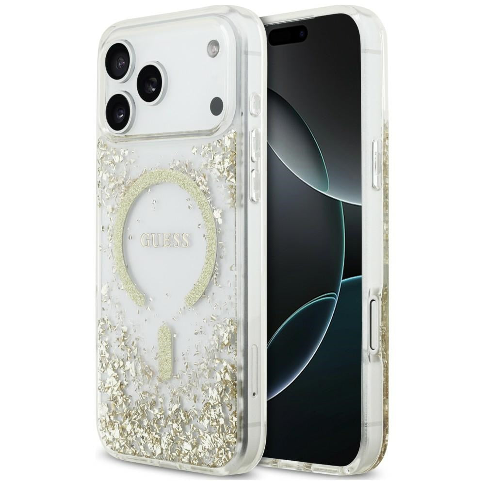 Guess iPhone 17 Pro Max/iPhone 18 Pro Max Deksel av harpiks med glitter Gull