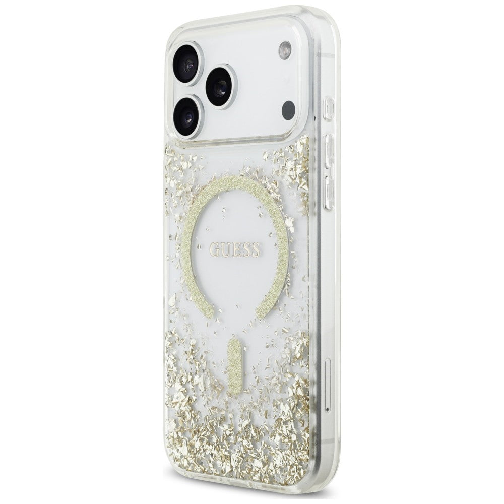 Guess iPhone 17 Pro Max/iPhone 18 Pro Max Deksel av harpiks med glitter Gull