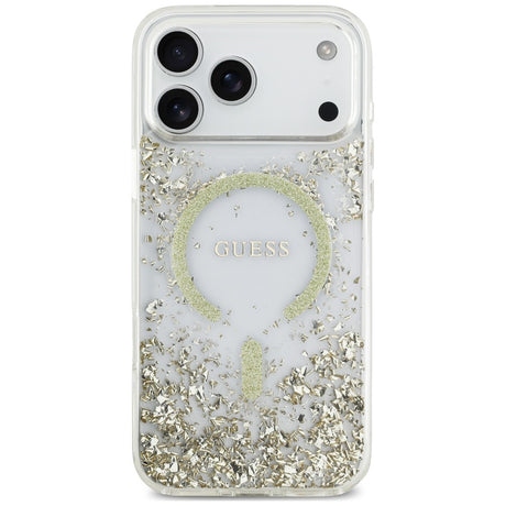 Guess iPhone 17 Pro Max/iPhone 18 Pro Max Deksel av harpiks med glitter Gull