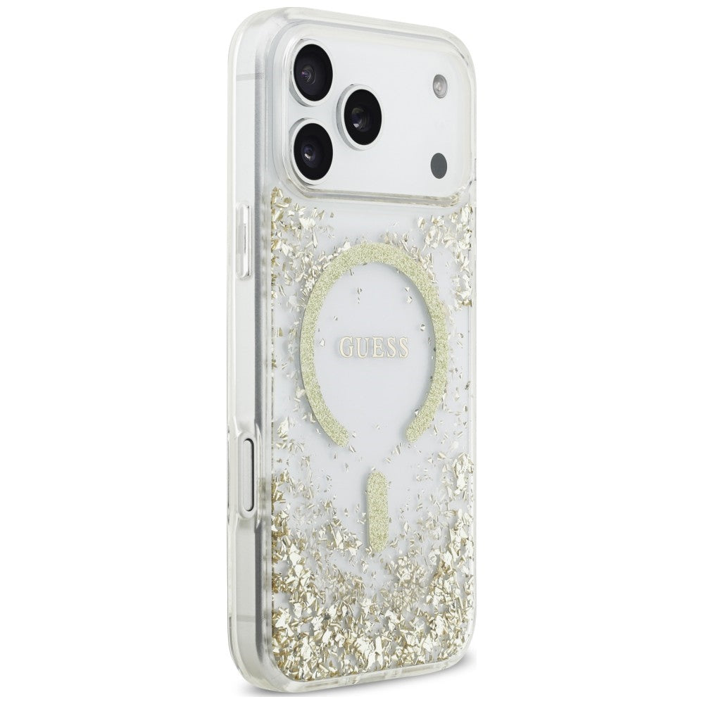 Guess iPhone 17 Pro Max/iPhone 18 Pro Max Deksel av harpiks med glitter Gull