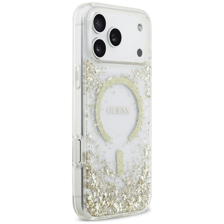 Guess iPhone 17 Pro Max/iPhone 18 Pro Max Deksel av harpiks med glitter Gull