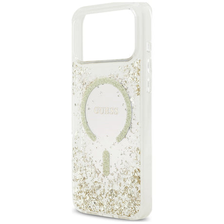 Guess iPhone 17 Pro Max/iPhone 18 Pro Max Deksel av harpiks med glitter Gull