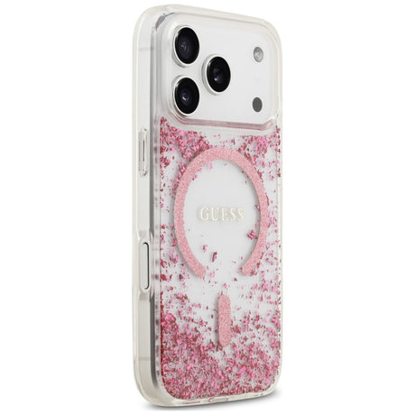 Guess iPhone 17 Pro Max/iPhone 18 Pro Max Deksel av harpiks med glitter Rosa