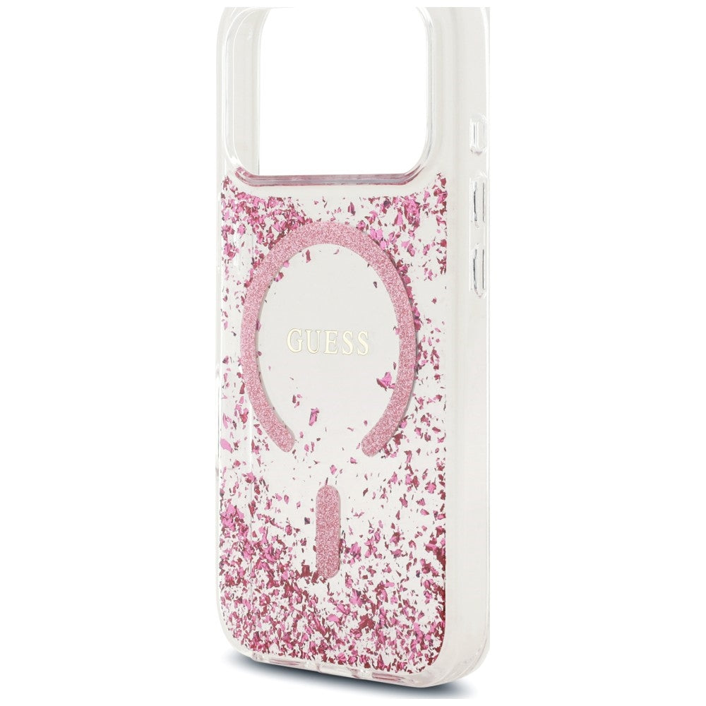 Guess iPhone 17 Pro Max/iPhone 18 Pro Max Deksel av harpiks med glitter Rosa