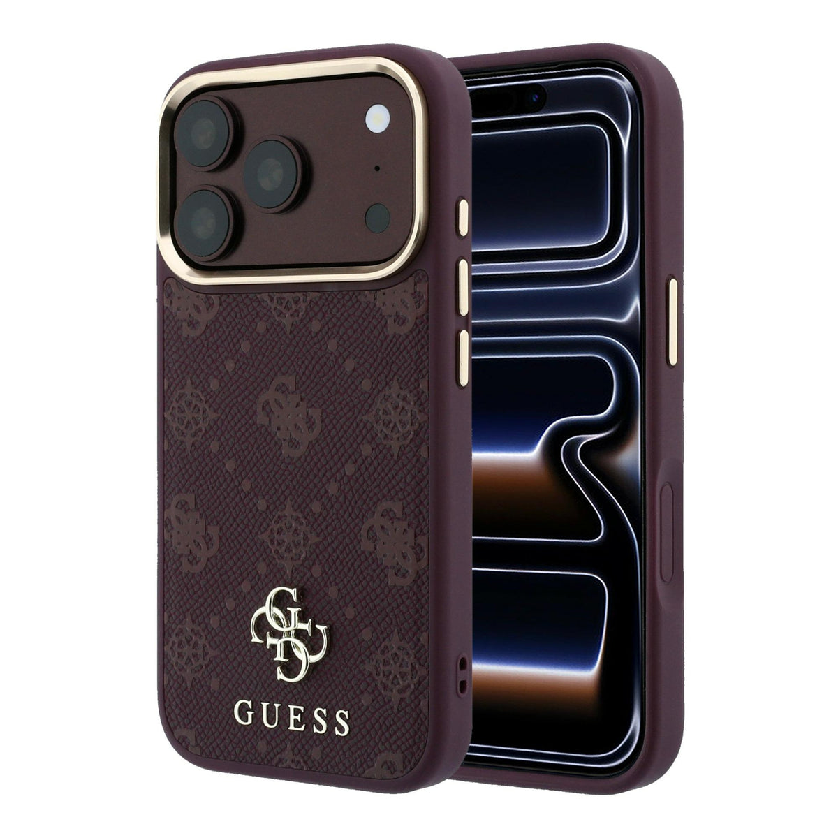 Guess iPhone 17 Pro/iPhone 18 Pro Deksel 4G Peony Burgundy