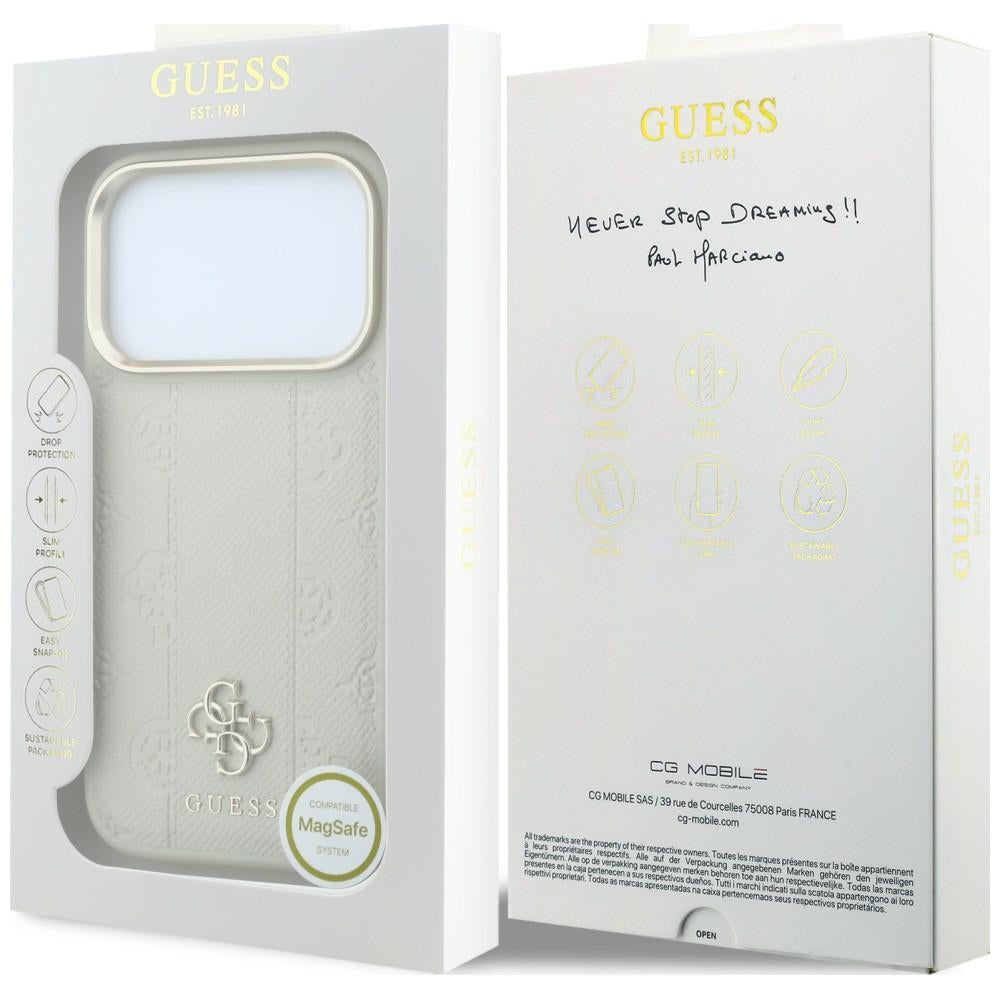 Guess iPhone 17 Pro/iPhone 18 Pro Deksel 4G Peony Beige