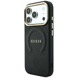 Guess iPhone 17 Pro/iPhone 18 Pro Deksel Saffiano Peony preget MagSafe Svart