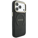 Guess iPhone 17 Pro/iPhone 18 Pro Deksel Saffiano Peony preget MagSafe Svart