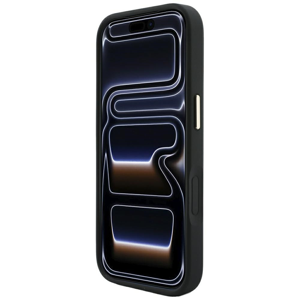 Guess iPhone 17 Pro/iPhone 18 Pro Deksel Saffiano Peony preget MagSafe Svart