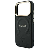 Guess iPhone 17 Pro/iPhone 18 Pro Deksel Saffiano Peony preget MagSafe Svart