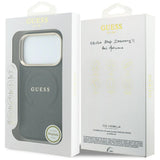 Guess iPhone 17 Pro/iPhone 18 Pro Deksel Saffiano Peony preget MagSafe Svart
