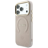 Guess iPhone 17 Pro Max/iPhone 18 Pro Max-deksel Saffiano Peony Embossed MagSafe Rosa