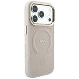 Guess iPhone 17 Pro Max/iPhone 18 Pro Max-deksel Saffiano Peony Embossed MagSafe Rosa