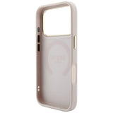 Guess iPhone 17 Pro Max/iPhone 18 Pro Max-deksel Saffiano Peony Embossed MagSafe Rosa