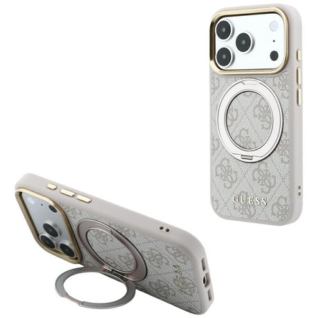 Guess iPhone 17 Pro Max/iPhone 18 Pro Max Deksel Ring Stand 4G Classic Logo Rosa