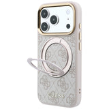 Guess iPhone 17 Pro Max/iPhone 18 Pro Max Deksel Ring Stand 4G Classic Logo Rosa