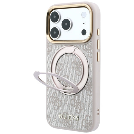 Guess iPhone 17 Pro Max/iPhone 18 Pro Max Deksel Ring Stand 4G Classic Logo Rosa