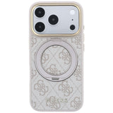 Guess iPhone 17 Pro Max/iPhone 18 Pro Max Deksel Ring Stand 4G Classic Logo Rosa
