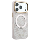 Guess iPhone 17 Pro Max/iPhone 18 Pro Max Deksel Ring Stand 4G Classic Logo Rosa