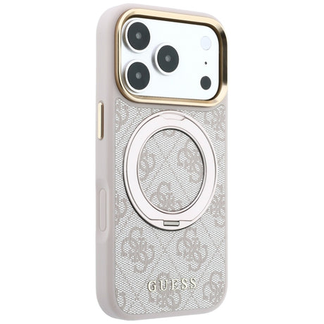 Guess iPhone 17 Pro Max/iPhone 18 Pro Max Deksel Ring Stand 4G Classic Logo Rosa