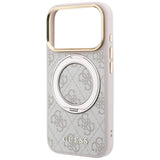 Guess iPhone 17 Pro Max/iPhone 18 Pro Max Deksel Ring Stand 4G Classic Logo Rosa