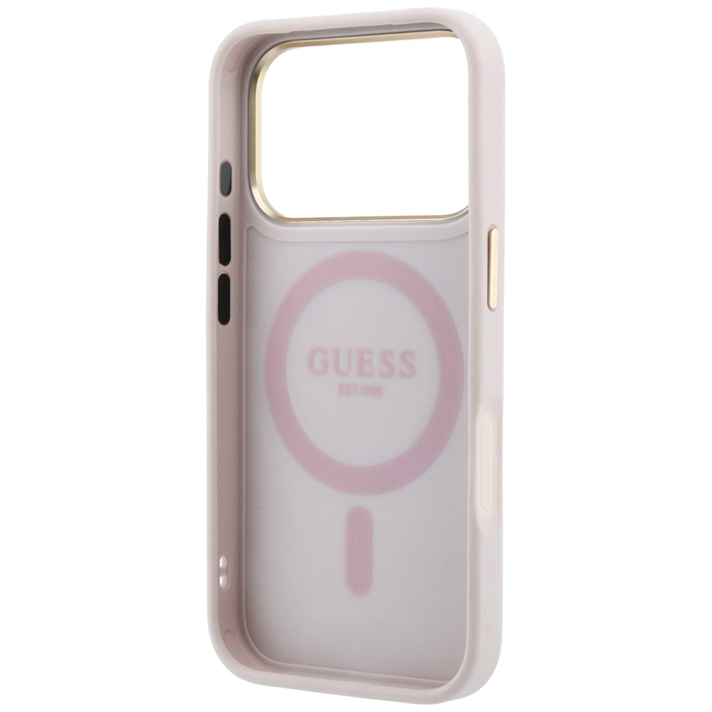 Guess iPhone 17 Pro Max/iPhone 18 Pro Max Deksel Ring Stand 4G Classic Logo Rosa