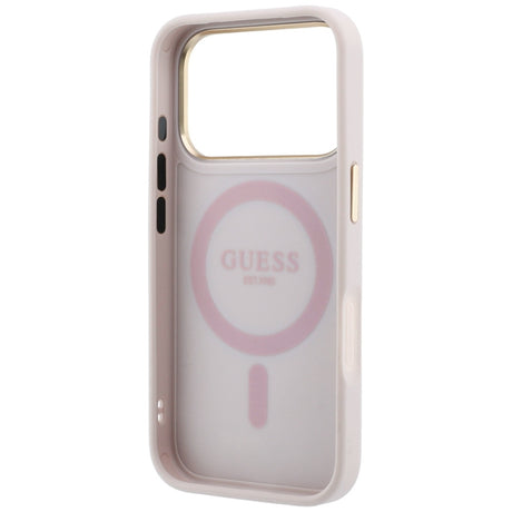 Guess iPhone 17 Pro Max/iPhone 18 Pro Max Deksel Ring Stand 4G Classic Logo Rosa