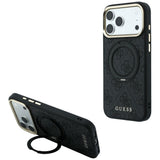 Guess iPhone 17 Pro/iPhone 18 Pro Deksel Ring Stand 4G Classic Logo Svart