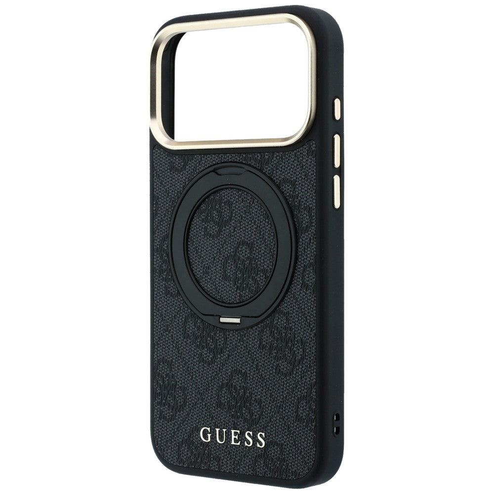 Guess iPhone 17 Pro/iPhone 18 Pro Deksel Ring Stand 4G Classic Logo Svart