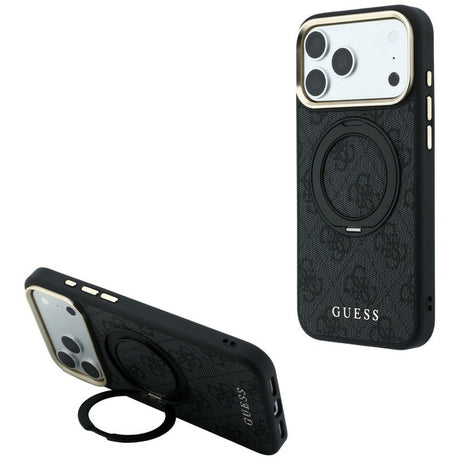 Guess iPhone 17 Pro Max/iPhone 18 Pro Max Deksel Ring Stand 4G Classic Logo Svart