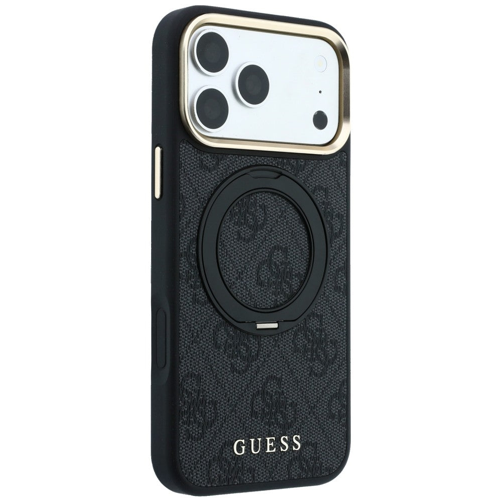Guess iPhone 17 Pro Max/iPhone 18 Pro Max Deksel Ring Stand 4G Classic Logo Svart