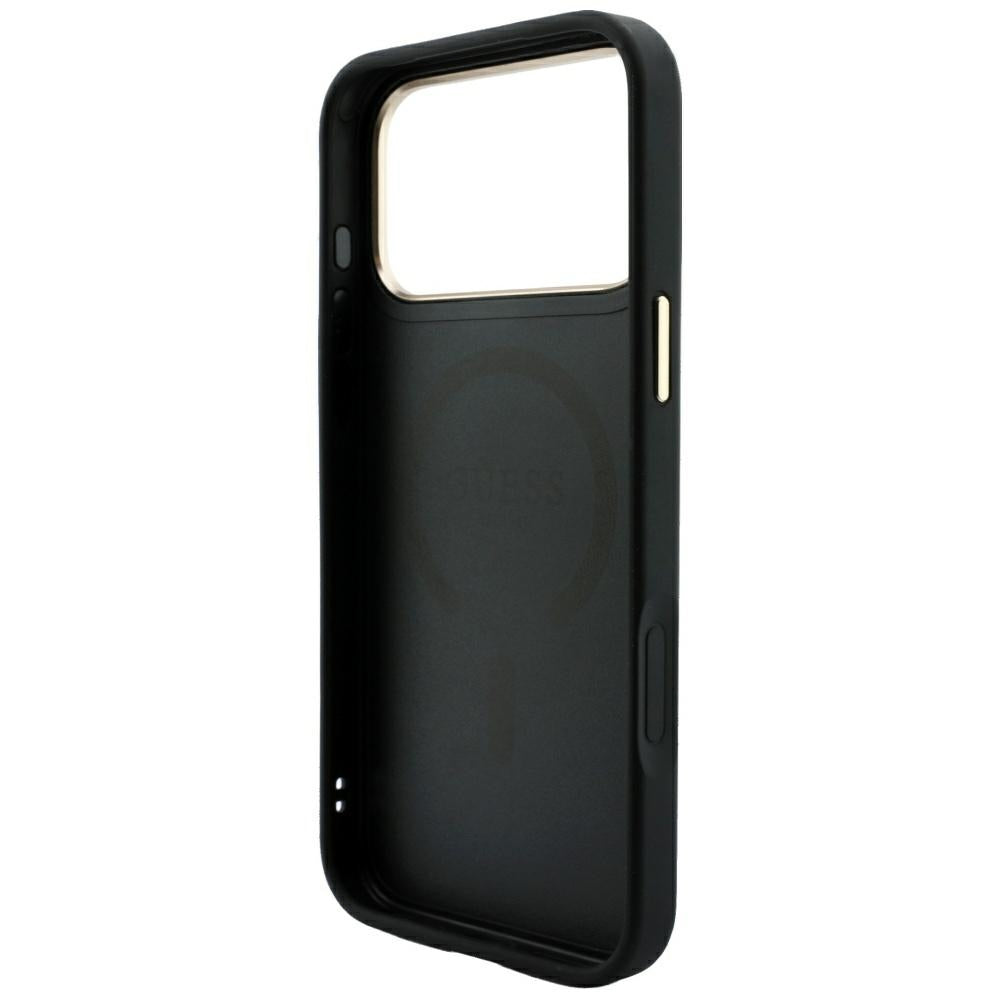 Guess iPhone 17 Pro/iPhone 18 Pro Deksel 4G Embossed MagSafe Svart