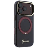 Guess iPhone 17 Pro/iPhone 18 Pro Deksel Ringstativ Script-logo Burgundy