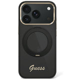 Guess iPhone 17 Pro Max/iPhone 18 Pro Max Deksel Ring Stand Script Logo Svart