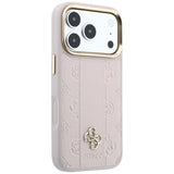 Guess iPhone 17 Pro Max/iPhone 18 Pro Max Deksel Stripe Peony 4G Logo Rosa