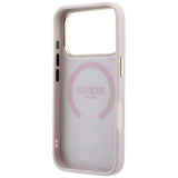 Guess iPhone 17 Pro Max/iPhone 18 Pro Max Deksel Stripe Peony 4G Logo Rosa