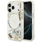 Guess iPhone 17 Pro/iPhone 18 Pro Deksel Glitter Flowers Hvit