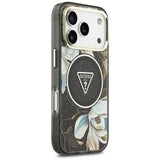 Guess iPhone 17 Pro/iPhone 18 Pro Deksel Glitter Flowers Svart